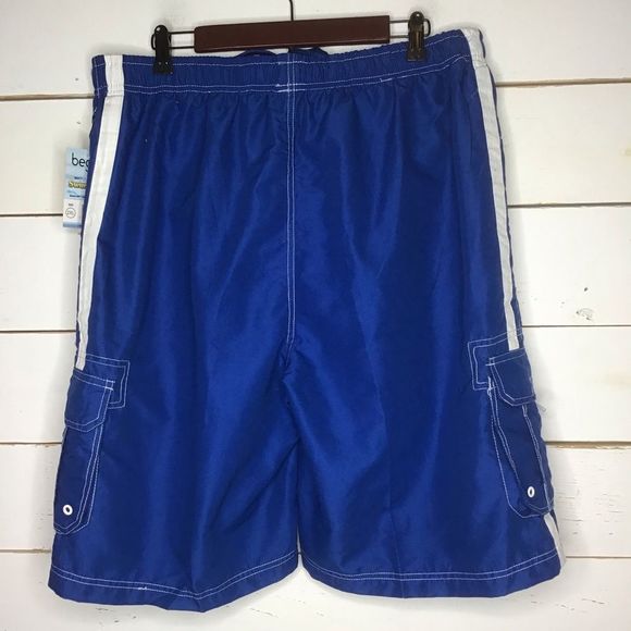 New Beged Swim Trunk Lined with Cargo Pockets - Picture 2 of 7